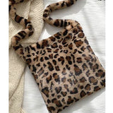 Addy Plush Messenger Bag - Brown Lepard