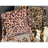 Leopard Plush Crossbody Bag - Pink Leopard
