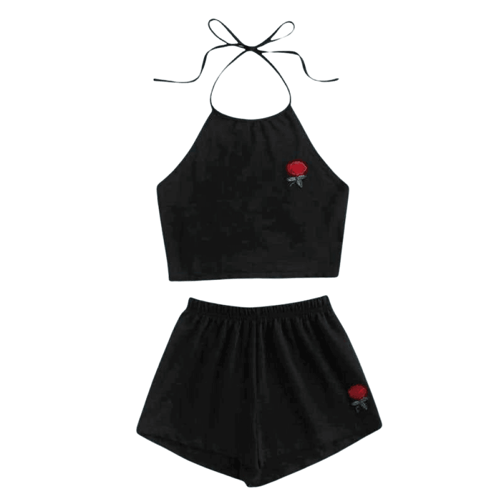 Aesthetic Rose Halter Set