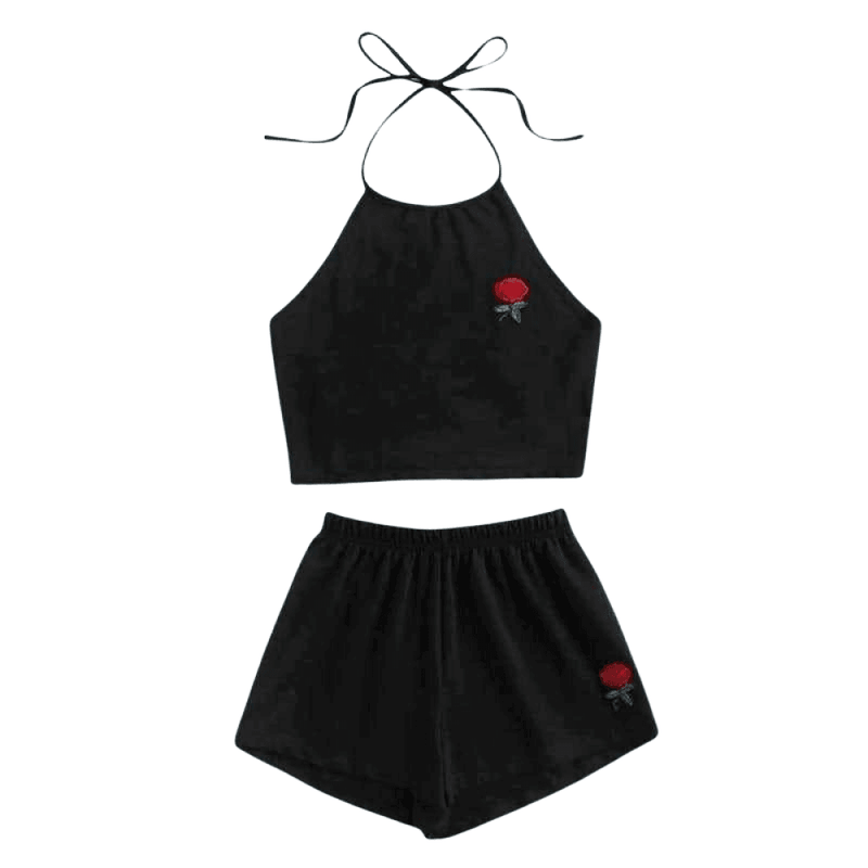 Aesthetic Rose Halter Set