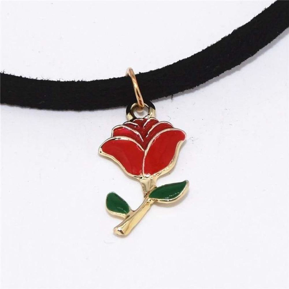 Aesthetic Rose Velvet Choker