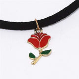 Aesthetic Rose Velvet Choker