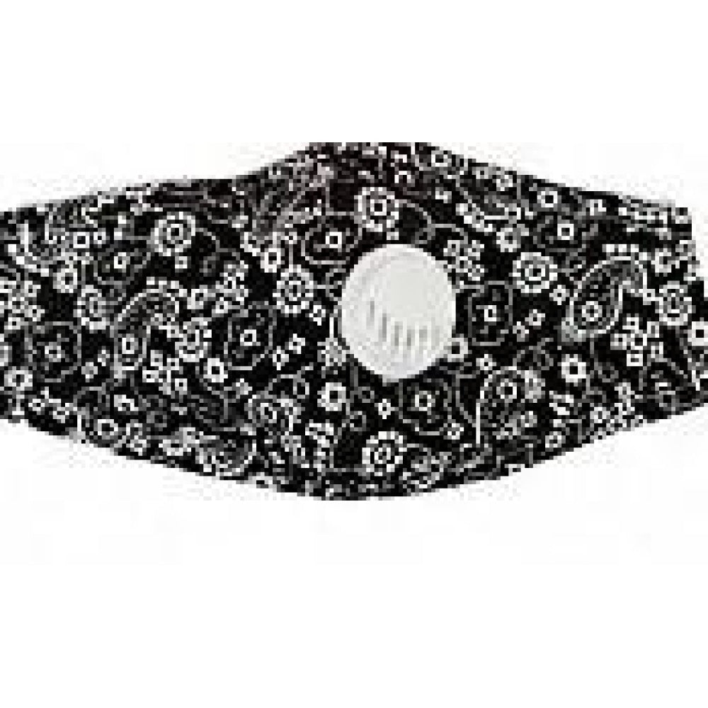 Bandana Face Mask W/PM 2.5 Filter Valve - Black