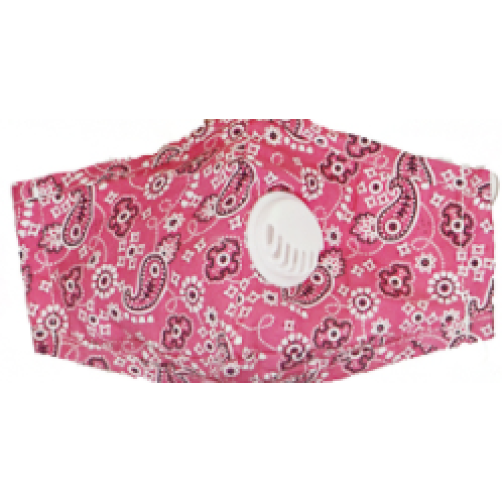 Bandana Face Mask W/PM 2.5 Filter Valve - Pink