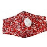 Bandana Face Mask W/PM 2.5 Filter Valve - Red