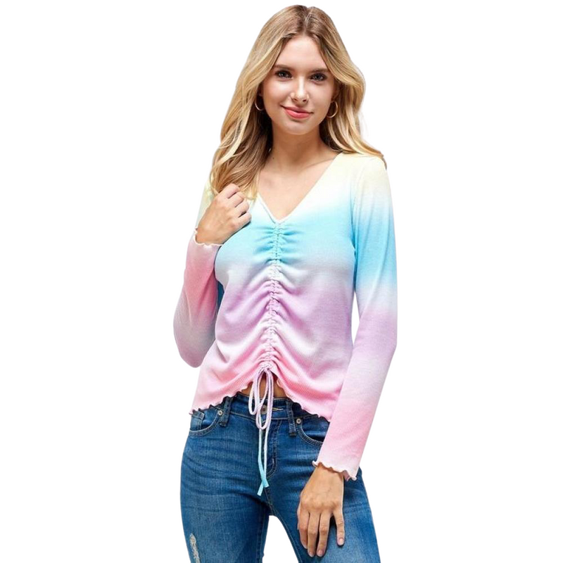 Ombre Ruched Top