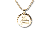 Bottle Cap Enamel Charm Necklace - White