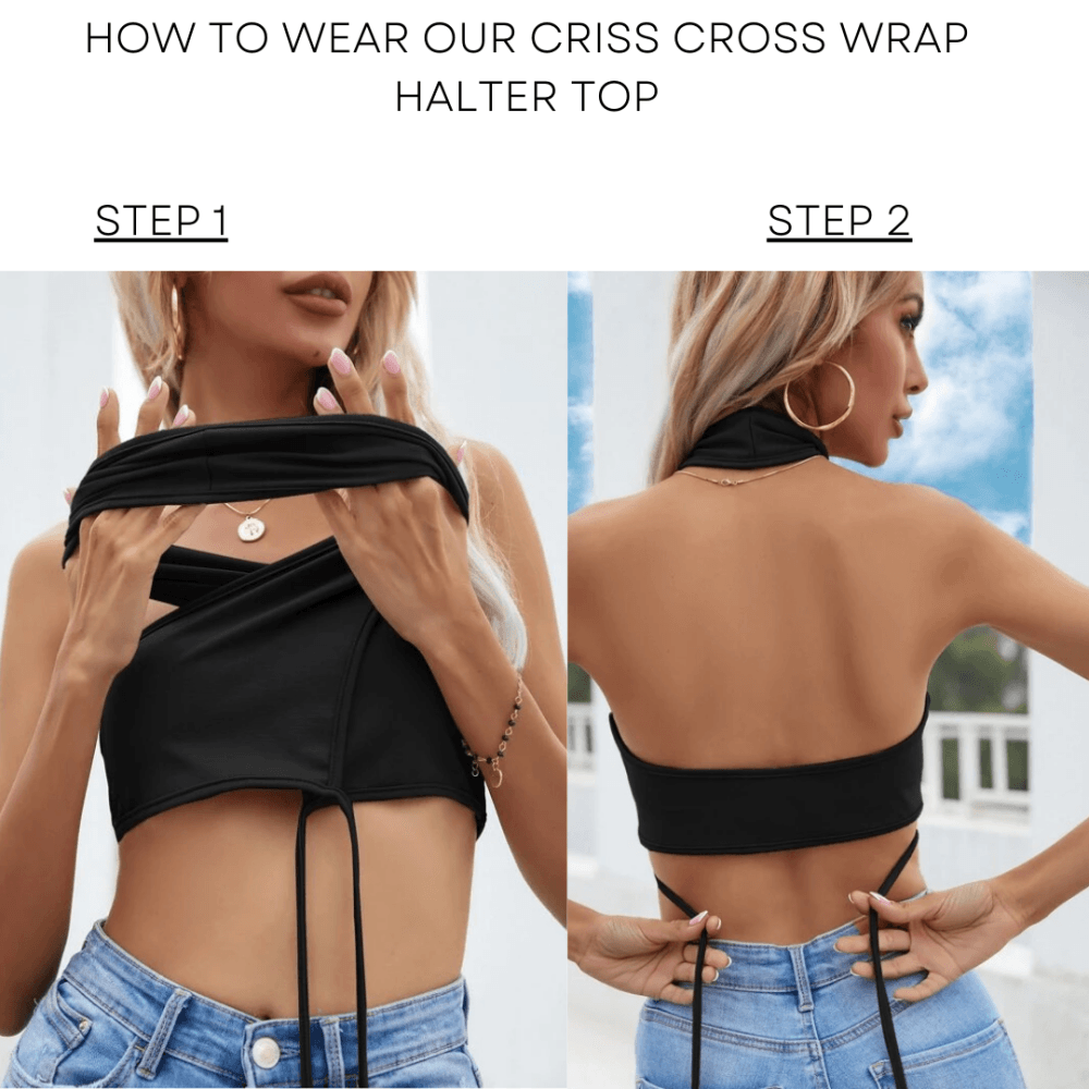 Criss Cross Wrap Halter Top