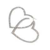 Crystal Heart Hoops
