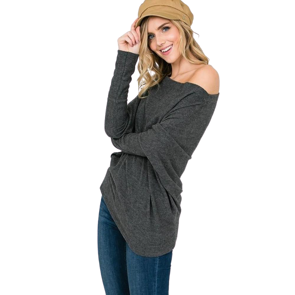 Brushed Cashmere Off The Shoulder Top