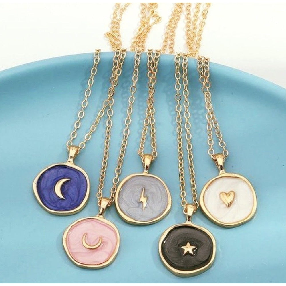 Enamel Stacking Charm Necklace
