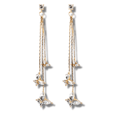 Gold Butterfly Crystal Drop Earrings