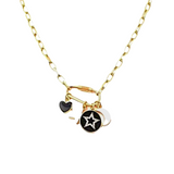 Moon & Stars Charm Holder Necklace - Jewelry
