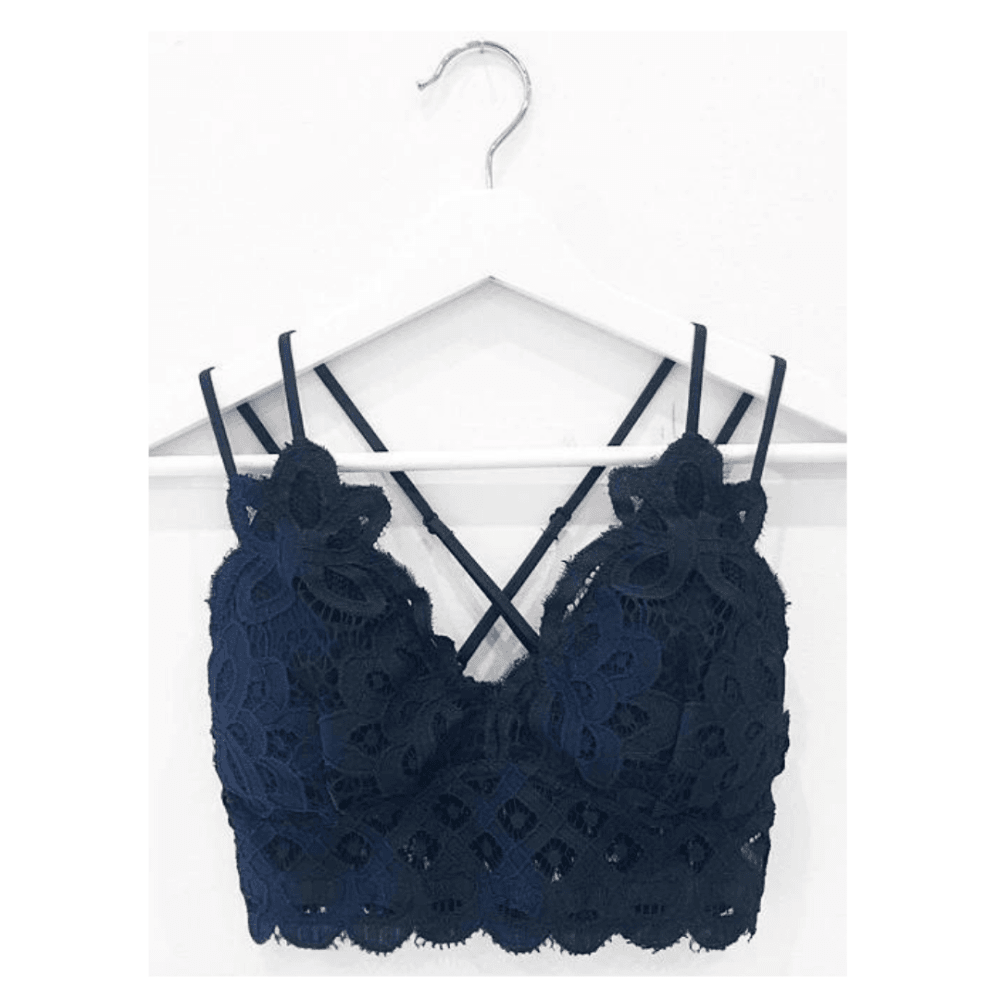 Navy Blue Lace Bralette