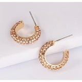 Chrystal Huggie Earrings - Champagne