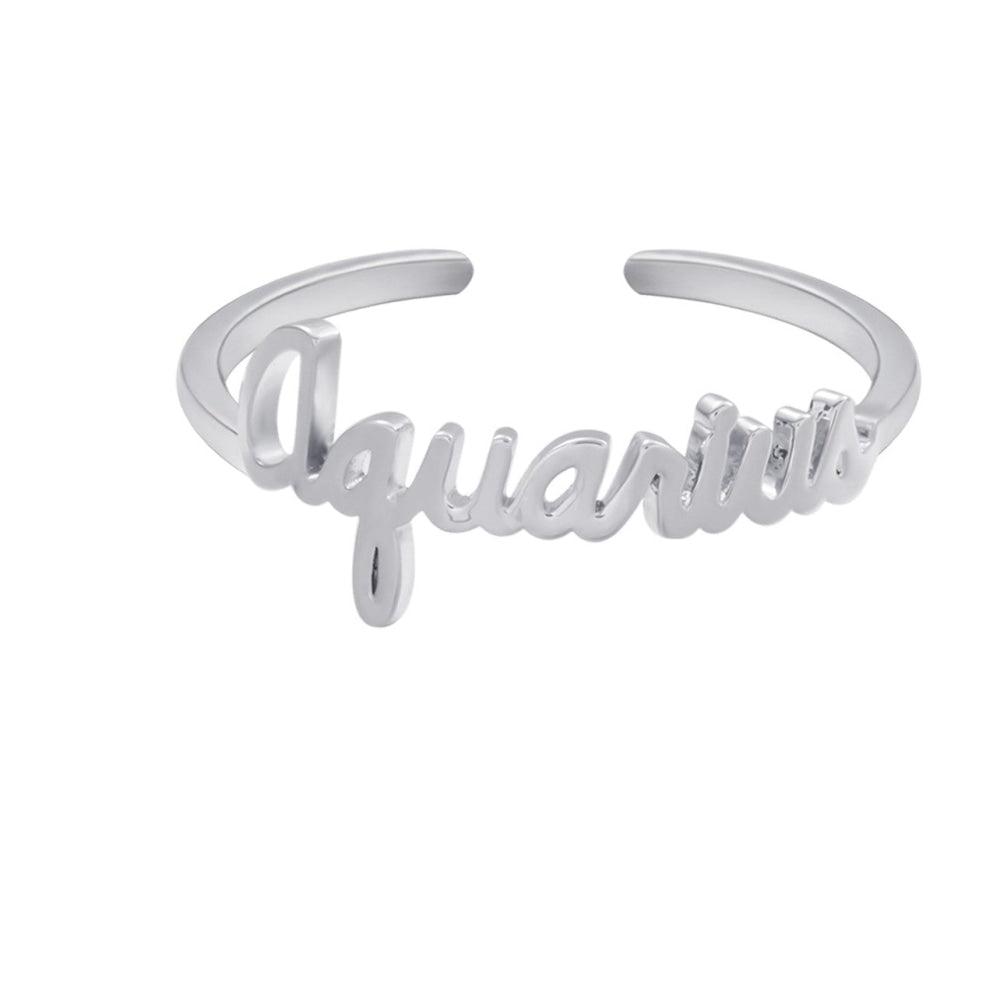 Silver Stackable Zodiac Ring - Aquarius