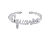 Silver Stackable Zodiac Ring - Aquarius