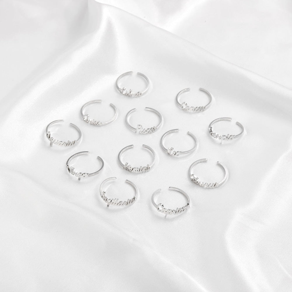 Silver Stackable Zodiac Ring