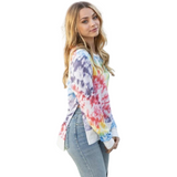 Rainbow Tie Dye Crewneck Top