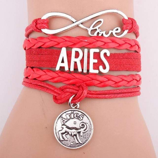 Zodiac Hemp Leather Bracelet - ARIES / 7 inch
