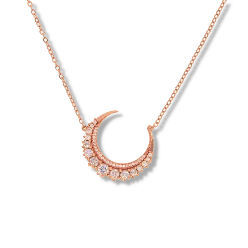 Crystal Crescent Necklace