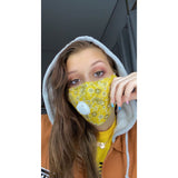 Bandana Face Mask W/PM 2.5 Filter Valve - Yellow