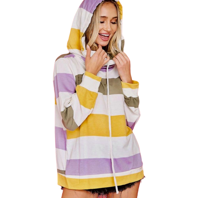 Mardi Gras Striped Hoodie
