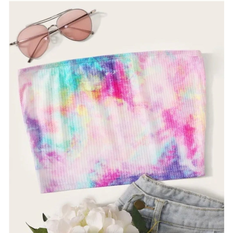 Candy Color Tie Dye Tube Top