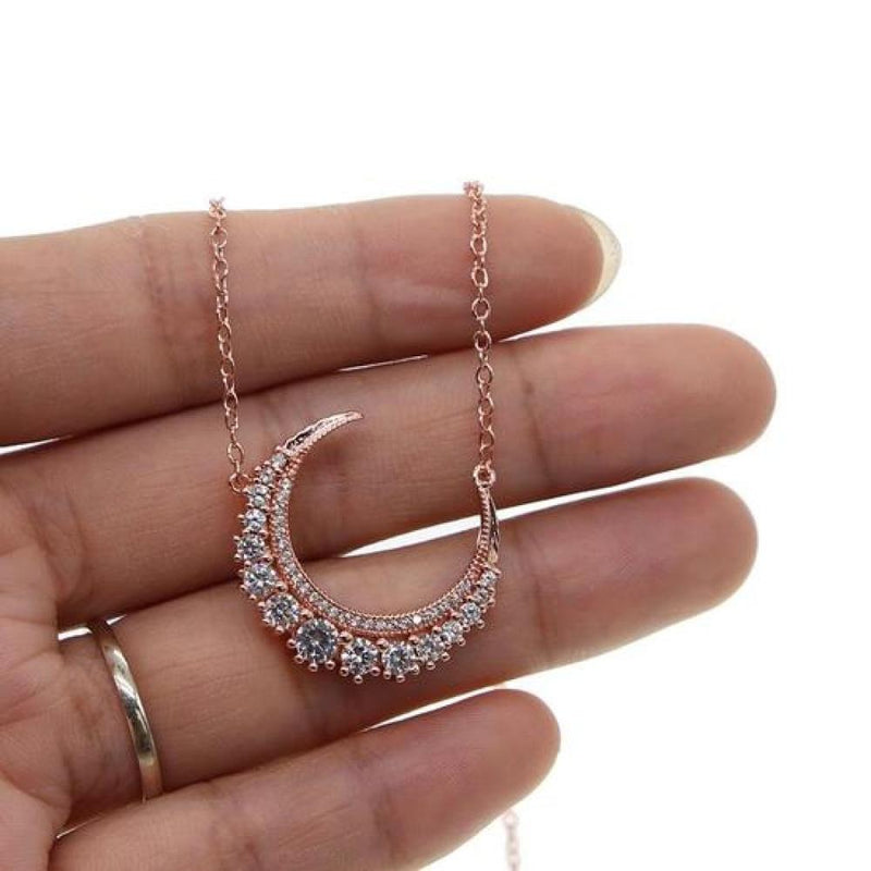 Crystal Crescent Necklace