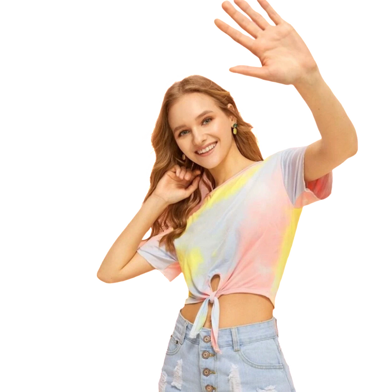 Disco Lemonade Front Tie Top