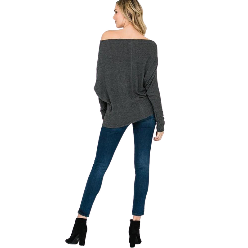 Brushed Cashmere Off The Shoulder Top