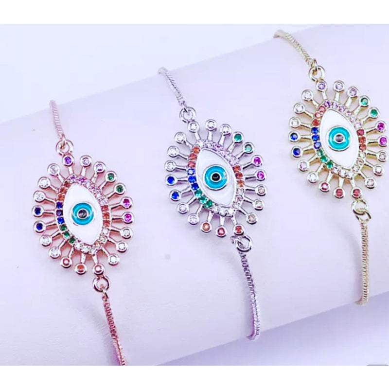 Evil Eye Gemstone Bracelet - Jewelry