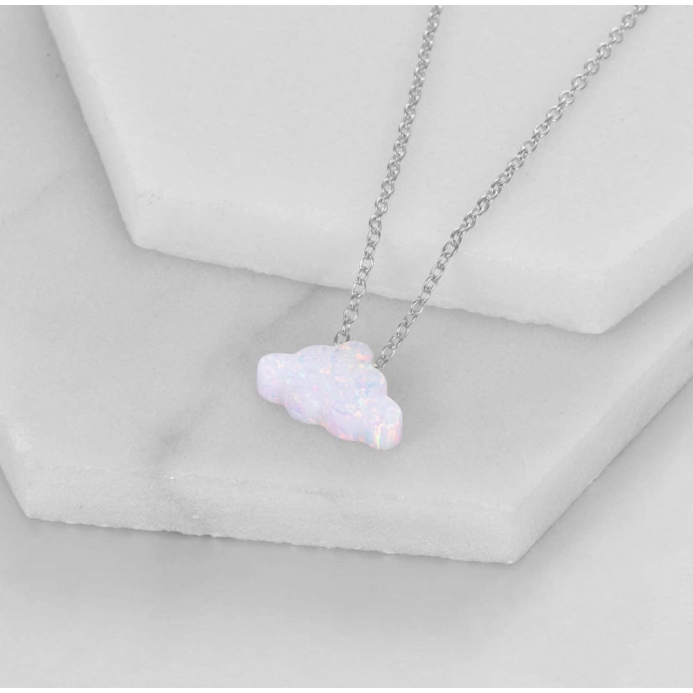 Fluffy Cloud Necklace | Silver