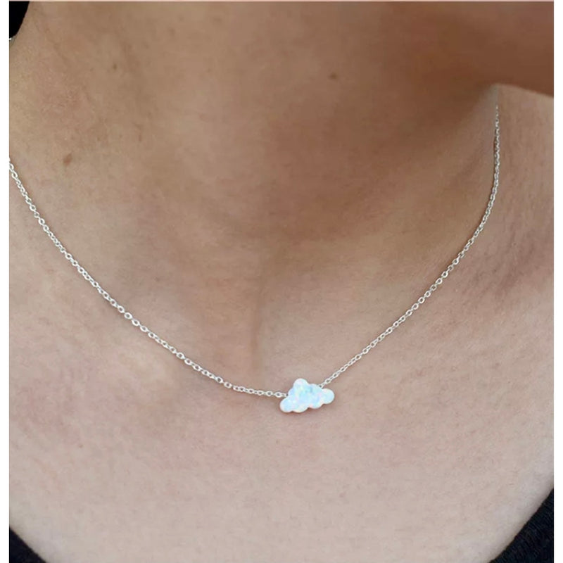 Fluffy Cloud Necklace | Silver