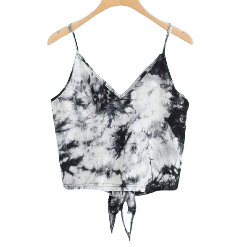 Reversible Tie Crop Top - Grunge / S