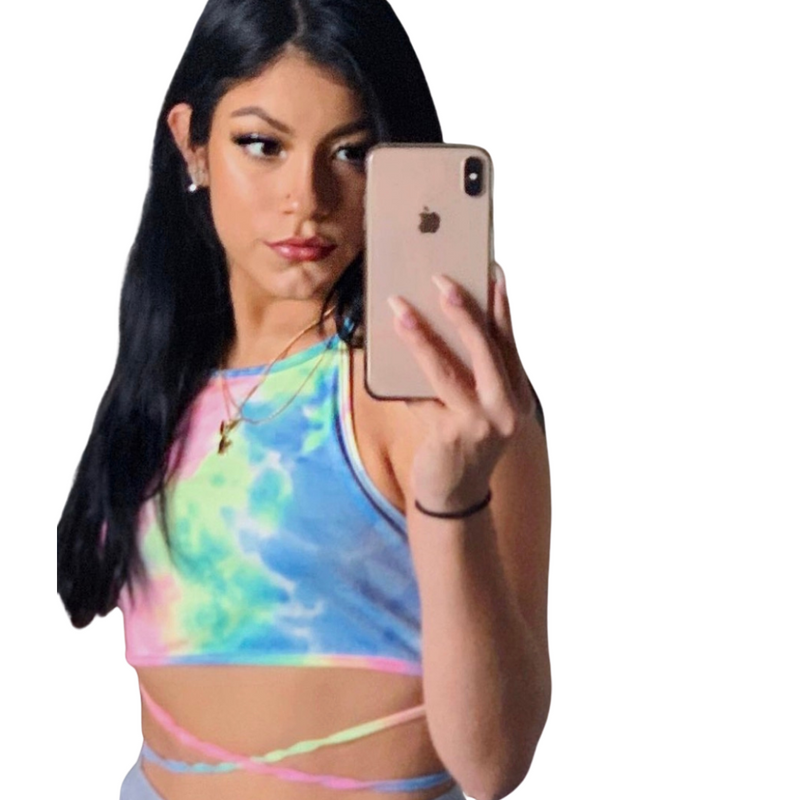 Tie Dye Wrap Halter Top