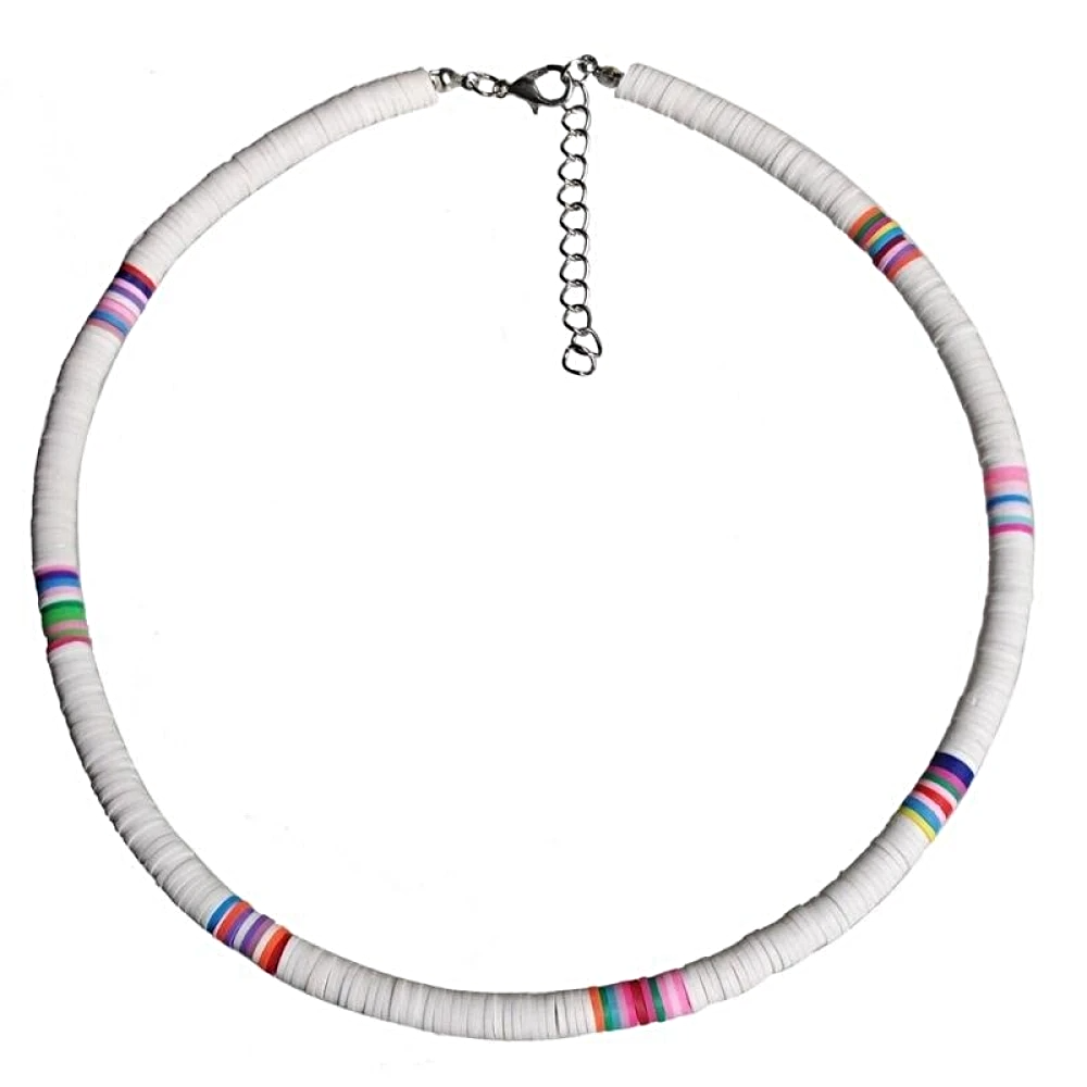 OBX Collection Heishi Bead Chokers - White