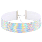 Layered Leather Holographic Choker