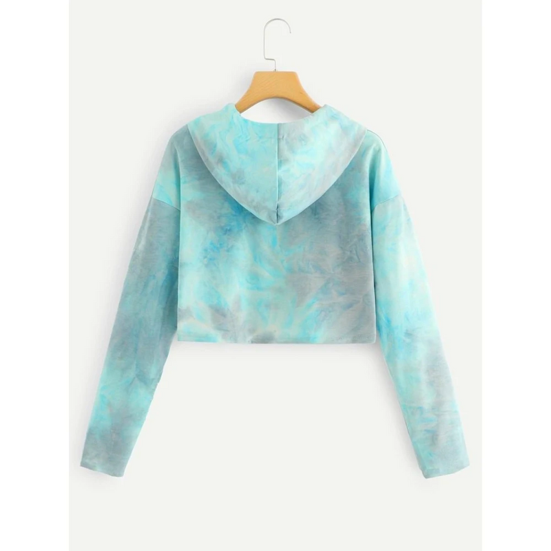 Mermaid Clouds Tie Dye Crop Hoodie
