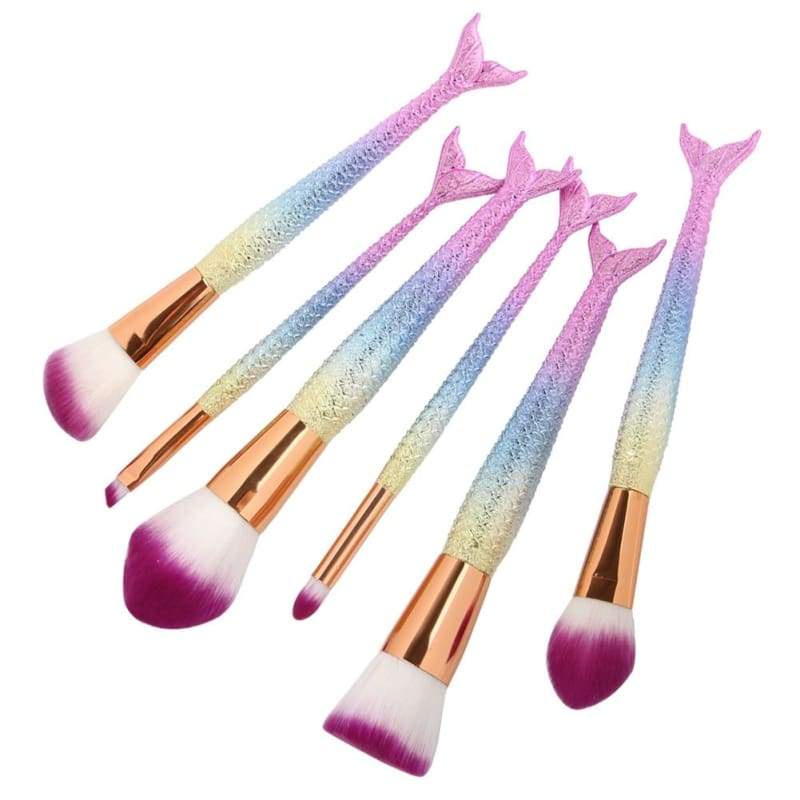 Mermaid Makeup Brush 6Pcs/set - 6Pcs