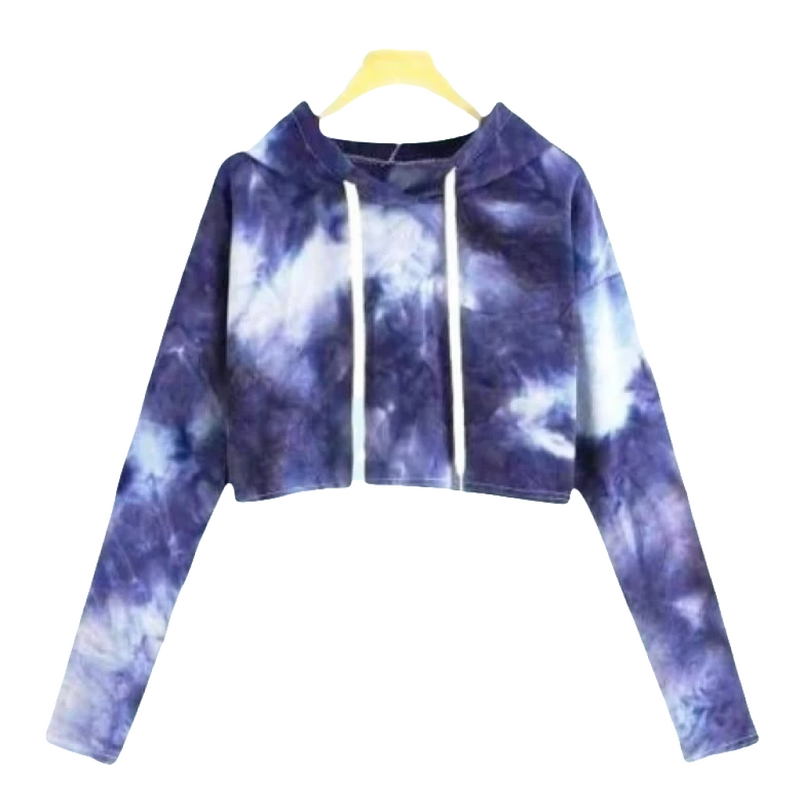 Moonlit Mermaid Tie Dye Crop Hoodie