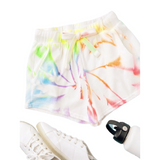 Neon Rainbow Spiral Shorts