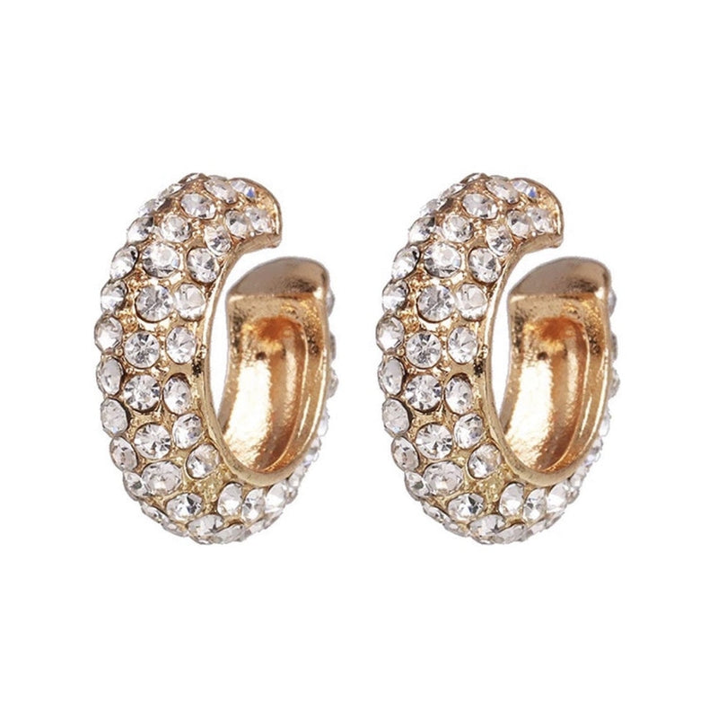 Pave Crystal Ear Cuff - White Crystals