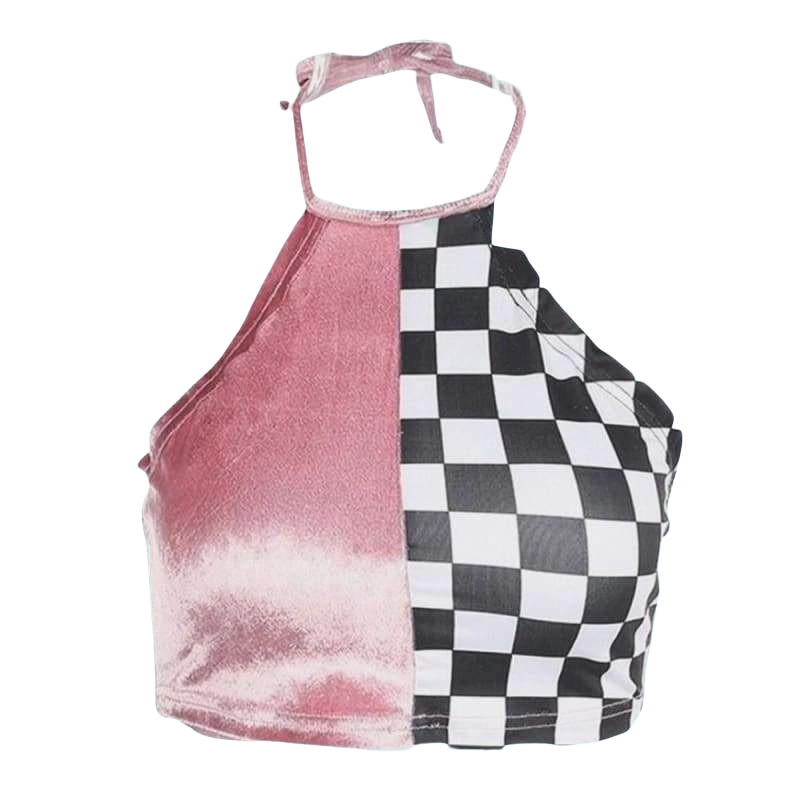 Pink Split Halter Top