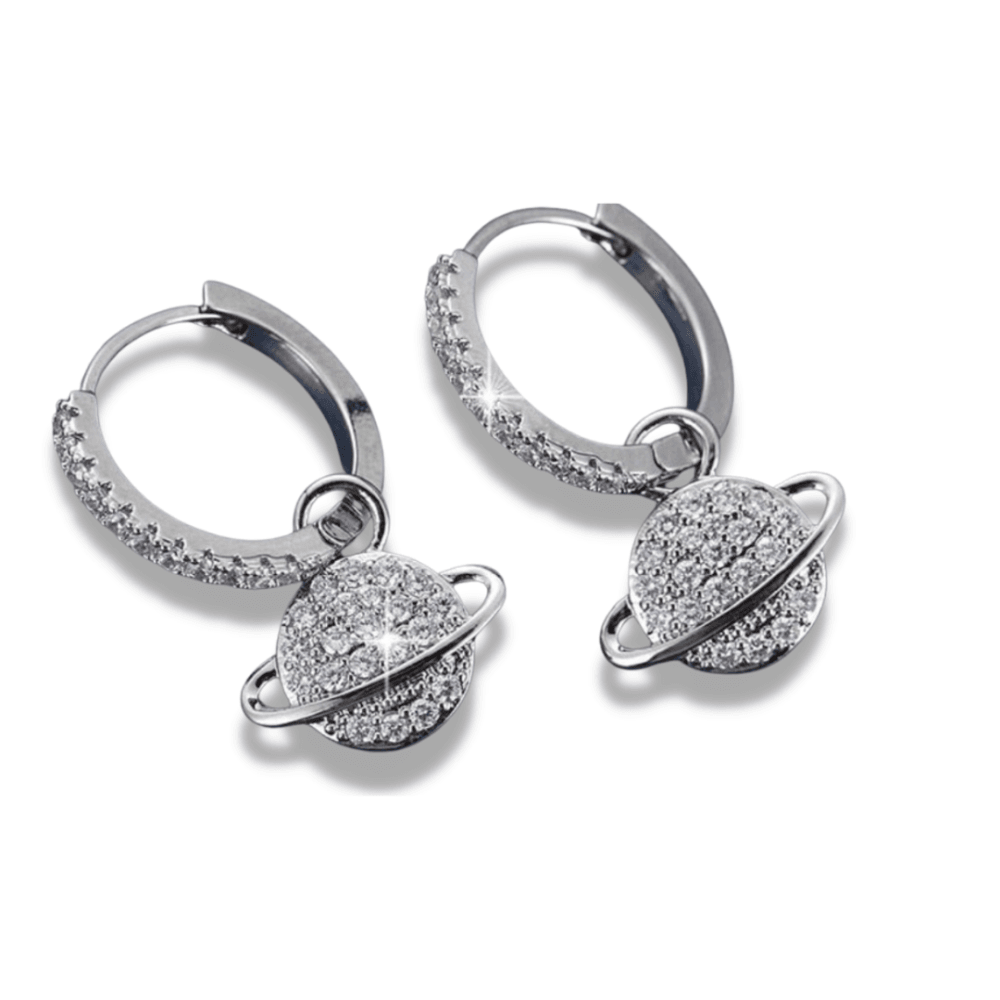 Saturn CZ Earrings - Jewelry