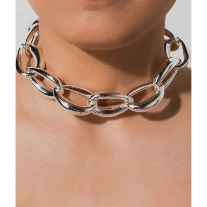 Silver Chunky Link Choker