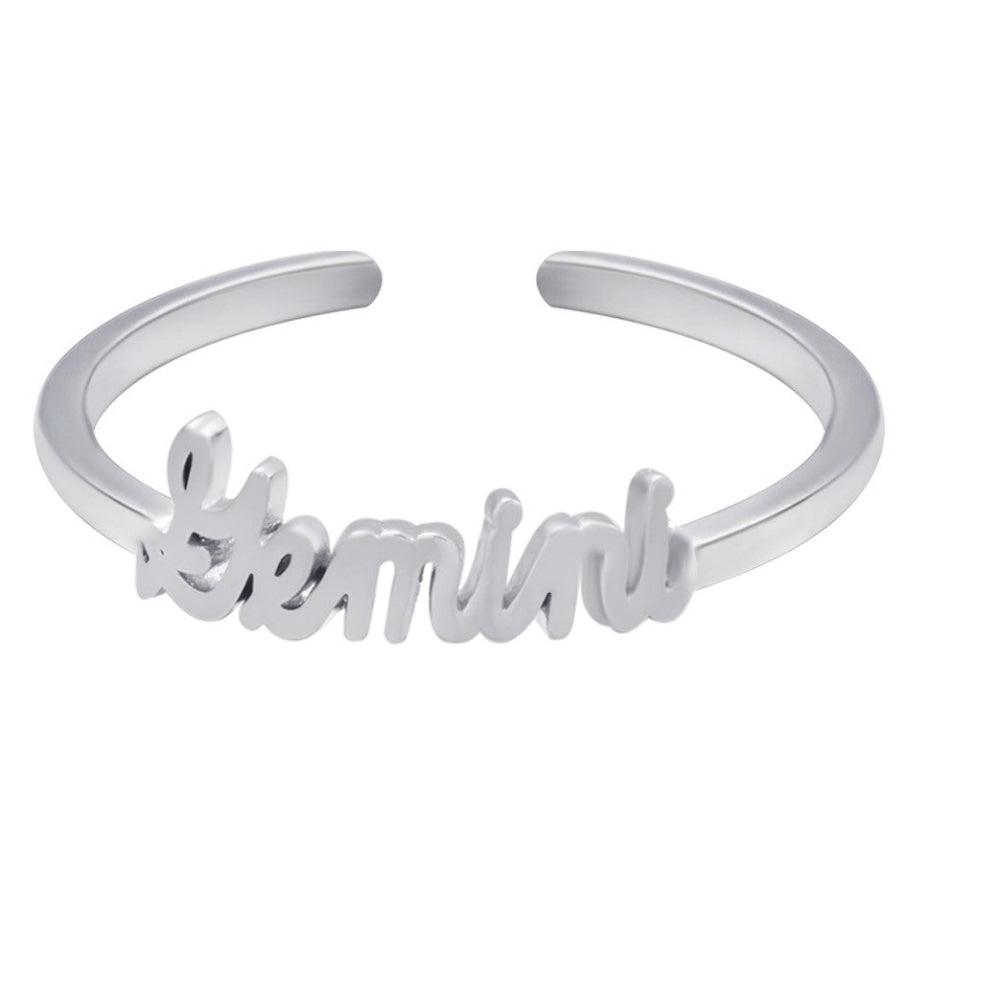Silver Stackable Zodiac Ring - Gemini