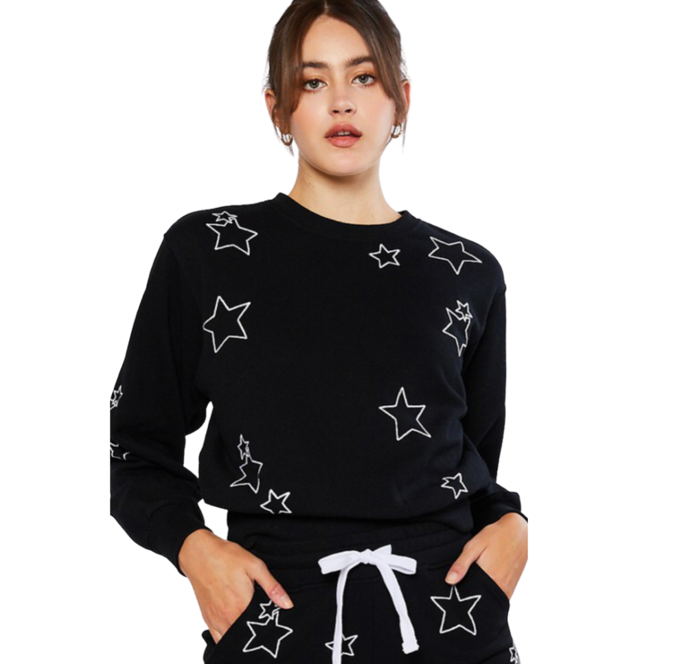 Star Fall Embroidered Sweatshirt