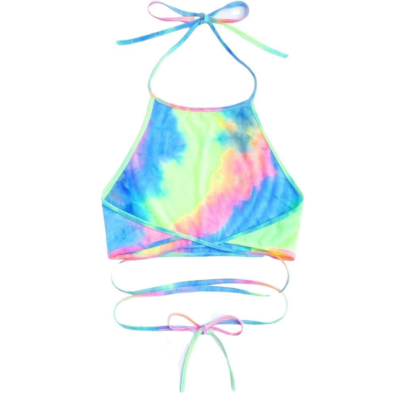 Tie Dye Wrap Halter Top