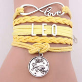 Zodiac Hemp Leather Bracelet - LEO / 7 inch